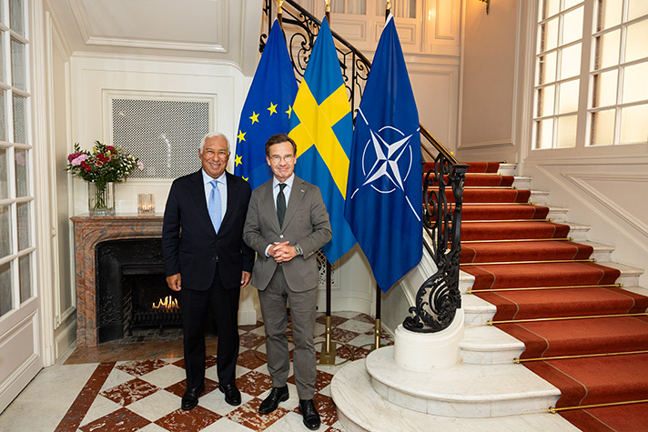 3.	Prime Minister Ulf Kristersson and President of the European Council António Costa.