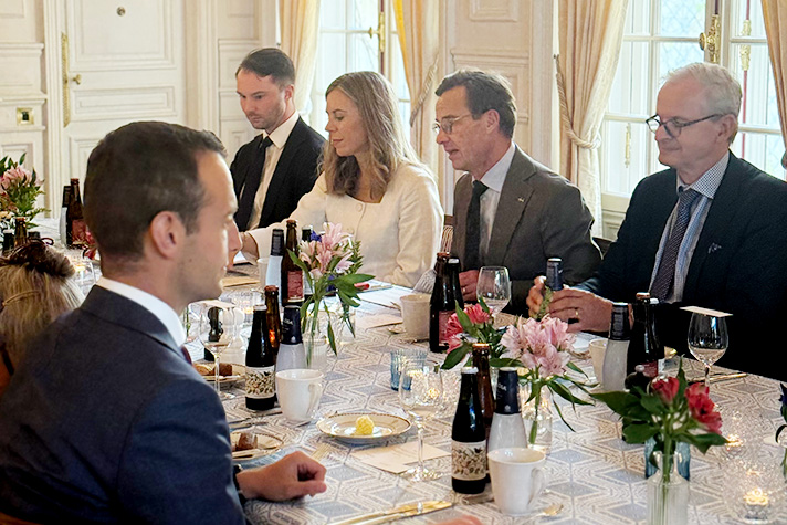 1.	Representing the Swedish Government were Prime Minister Ulf Kristersson and Minister for EU Affairs Jessica Rosencrantz. Issues that will be high on the EU agenda going forward were discussed at the working lunch.