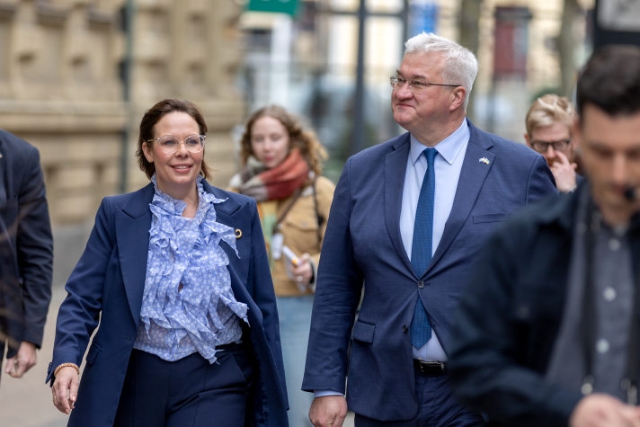 Minister for Foreign Affairs Maria Malmer Stenergard and Ukrainian Minister for Foreign Affairs, Andrii Sybiha.