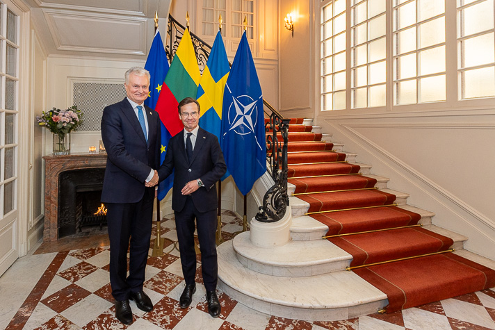 Prime Minister Ulf Kristersson and President of the Republic of Lithuania Gitanas Nausėda.