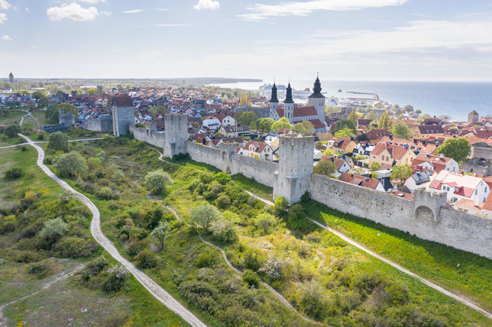 A view over the town Visby in Sweden.