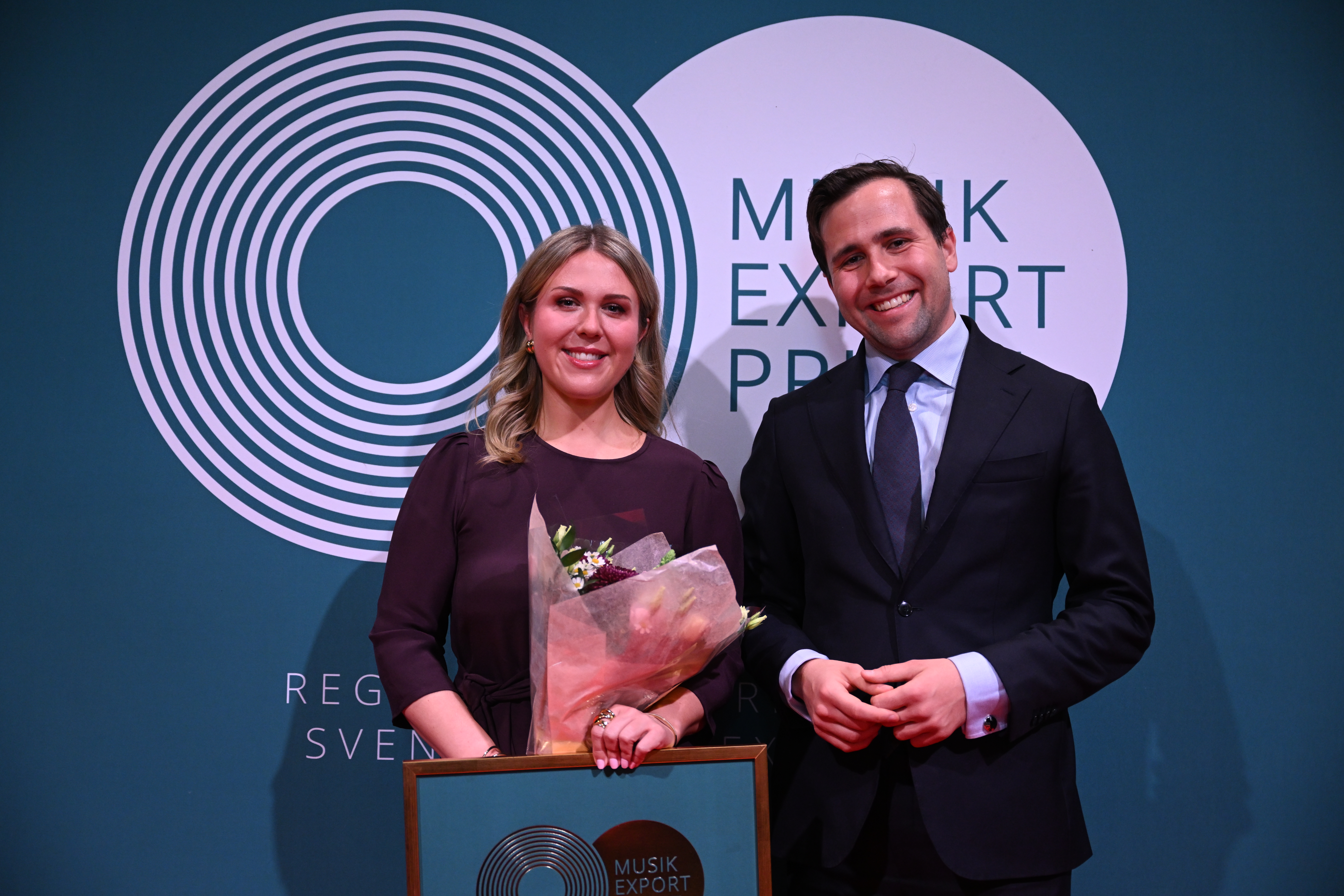 Christina Nilsson and Benjamin Dousa at the Government’s Music Export Prize.